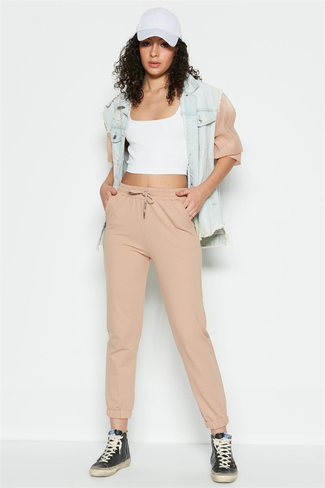 C&City Women Sweatpants 734 Milky Brown Color